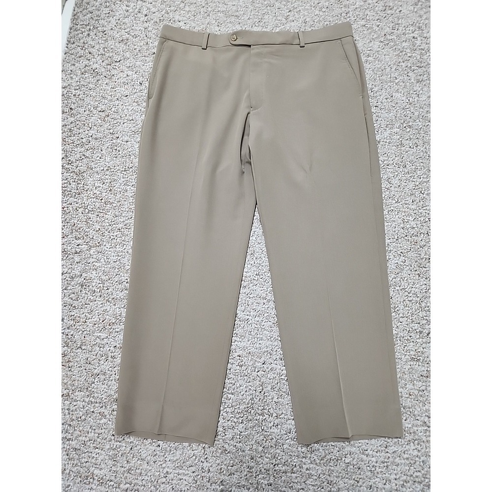 Ballin 1946 Pants Mens 38x28 Tan Khaki Total Comfort Stretch‎ Pockets Dress